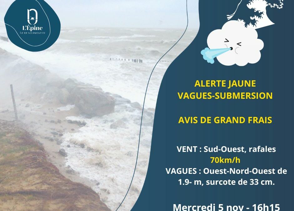 VIGILANCE VAGUES-SUBMERSION – ALERTE JAUNE